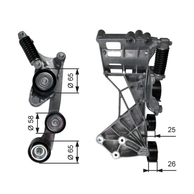 Billede af GATES T39136 Strammehjul FleetRunner Micro V Stretch Fit MERCEDES BENZ: A klasse