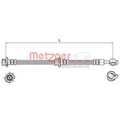 Billede af METZGER 4110129 Bremseslange 486 M10 x 1