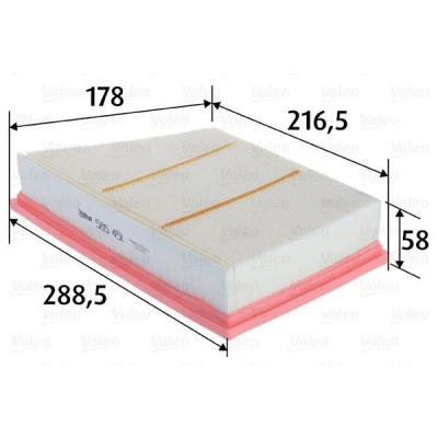 Billede af VALEO 585451 Luftfilter 58 289 178 Filterindsats LAND ROVER: Range Rover Evoque, Freelander 2 SUV, Discovery Sport