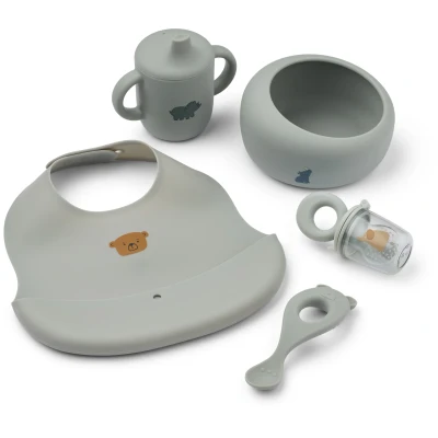 Billede af LIEWOOD Mileah Baby Spisesæt 5 Dele, Dove blue