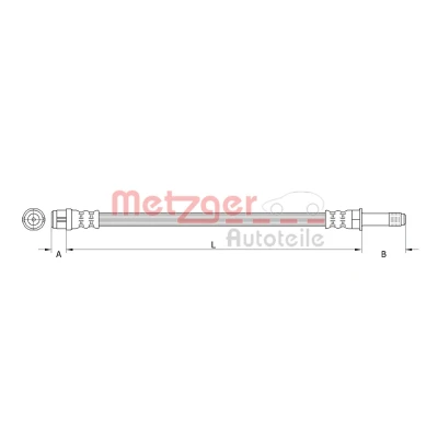 Billede af METZGER 4111368 Bremseslange 378 MERCEDES BENZ: B klasse