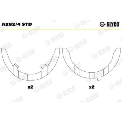 Billede af GLYCO A292/4 STD Distanceskive, krumtapaksel AUDI: 200 C3 Avant, VOLKSWAGEN: Transporter 4