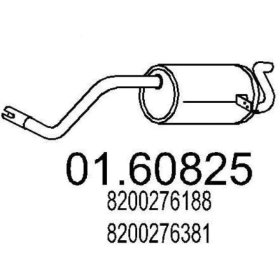 Billede af MTS 01.60825 Lydpotte 1040mm RENAULT: Modus / Grand (F, JP) 1.2, 1.5 dCi, 1.4, 1.2 16V, 16V Hi Flex, GPL 2004 2012