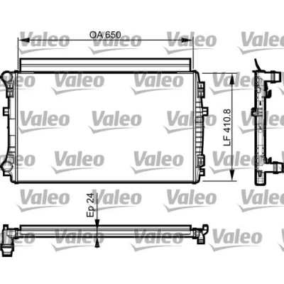 Billede af VALEO 735558 Radiator Aluminium 650 411 24 Mekanisk fuget køleripper VOLKSWAGEN: Golf 7, Touran II, Tiguan AUDI: A3 Sportback, Cabriolet