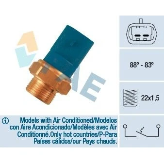 Billede af EPS 1.850.102 Temperaturkontakt, kølerventilator M22x1,5 Made in Italy OE Equivalent OPEL: Calibra A, Vectra A Sedan