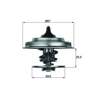Billede af MAHLE ORIGINAL TX 18 83 Termostat 67 uden pakning MERCEDES BENZ: UNIMOG, T2/L Ladvogn/Chassis
