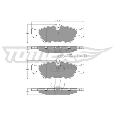 Billede af TOMEX brakes TX 11 491 Bremseklodser bagaksel Inkl. slidadvarselskontakt MERCEDES BENZ: G klasse SUV, Sprinter 4 T Ladvogn/Chassis