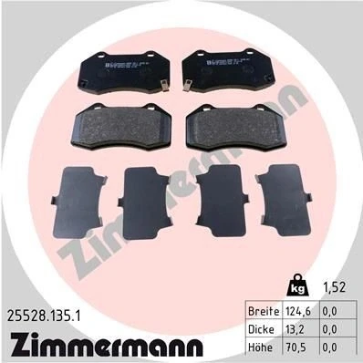 Billede af ZIMMERMANN 25528.135.1 Bremseklodser med akustisk advarsel for slid Billede svarer til leveringsomfang MAZDA: MX 5 IV, IV RF Targa