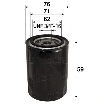 Billede af VALEO 586065 Oliefilter UNF 3/4&quot; 16 Påskruet filter FIAT: Panda II Hatchback, Cinquecento, RENAULT: 4 Stationcar, 8, 5 Hatchback