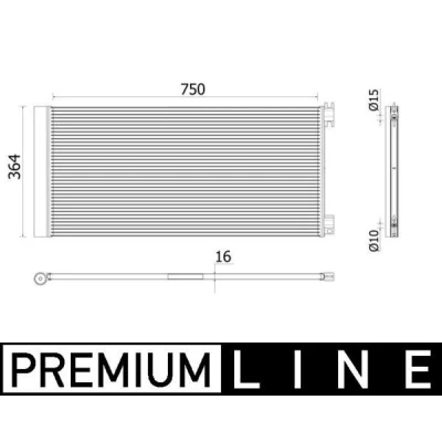 Billede af MAHLE ORIGINAL AC 945 000P Kondensator uden pakning med tørrer 10 15 750