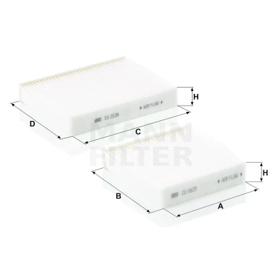 Billede af MANN FILTER CU 21 000 2 Kabinefilter Partikelfilter 159, 204 153 32 PEUGEOT: 207 Hatchback, 2008 Stationcar, 208 I CITROËN: C4 II Cactus