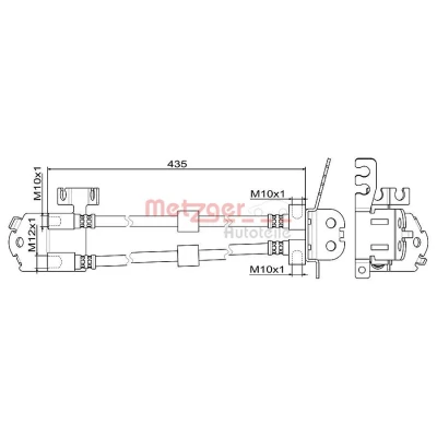 Billede af METZGER 4111357 Bremseslange bagaksel, midten 435