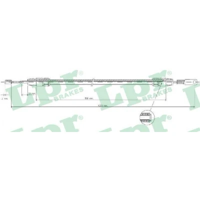 Billede af LPR C0012B Håndbremsekabel 1062/498 Tromlebremse