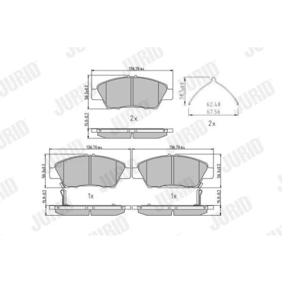 Billede af JURID 572637J Bremseklodser med akustisk advarsel for slid stempelklips uden tilbehør HONDA: JAZZ 3, 4, Insight II Hatchback