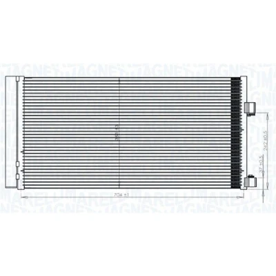 Billede af MAGNETI MARELLI 350203847000 Kondensator med tørrer 704x348x16 348mm 704mm 16mm RENAULT: LAGUNA 3 Grandtour
