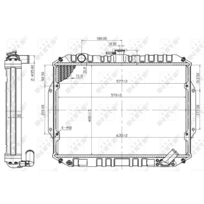 Billede af NRF 503486 Radiator Aluminium 570 400 32 Loddet køleripper