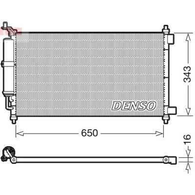 Billede af DENSO DCN46020 Kondensator med tørrer R 134a NISSAN: Note I, MICRA 3