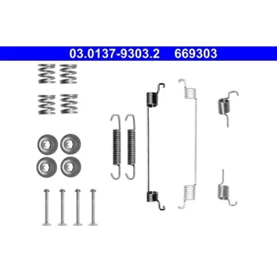 Billede af ATE 03.0137 9303.2 Tilbehørssæt, bremsebakker FIAT: 500 Hatchback, Panda II C Cabriolet, FORD: KA Hatchback