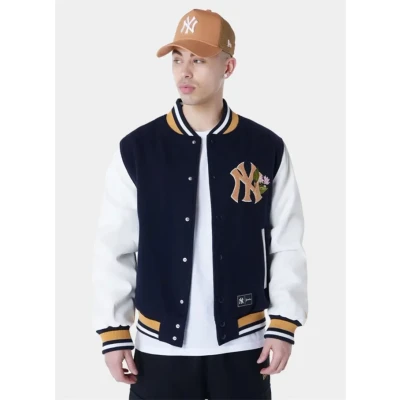 Billede af NEW Era MLB YORK Yankees Floral Varsity Jacket Klub merchandise, Herre, Størrelse: XL, Dark blue