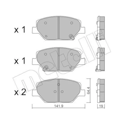 Billede af METELLI 22 1178 0 Bremseklodser med akustisk advarsel for slid OPEL: Insignia B Sports Tourer, Grand Sport