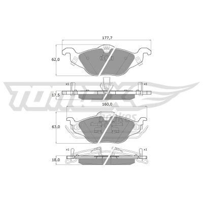 Billede af TOMEX brakes TX 12 21 Bremseklodser foraksel OPEL: Astra G CC, Zafira A, Caravan