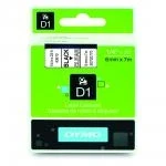 Billede af Dymo D1 tape 6mm x 7 mtr., sort/klar