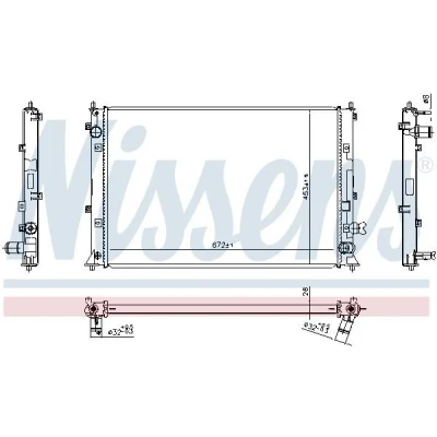 Billede af NISSENS 606297 Radiator Aluminium 674 453 26 Loddet køleripper HONDA: HR V II