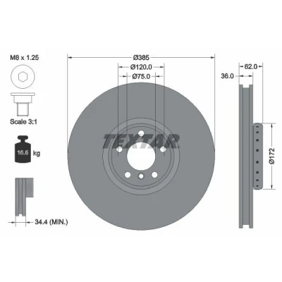 Billede af TEXTAR PRO+ 92266425 Bremseskiver BMW: X5, X6
