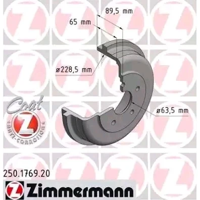 Billede af ZIMMERMANN COAT Z 250.1769.20 Bremsetromler 279
