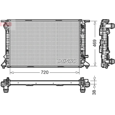Billede af DENSO DRM02023 Radiator 720 469 38 AUDI: A4 B8 Avant, A5 Sportback, Sedan