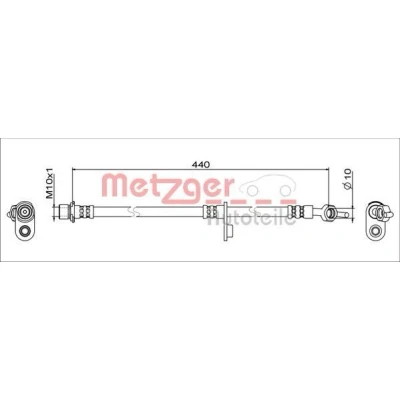 Billede af METZGER 4111650 Bremseslange Bagaksel højre 440 TOYOTA: Yaris I Hatchback