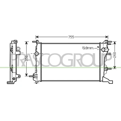 Billede af PRASCO RN036R003 Radiator Aluminium 630mm 378mm 23mm Mekanisk fuget køleripper RENAULT: GRAND SCENIC 3, MEGANE 3 Grandtour