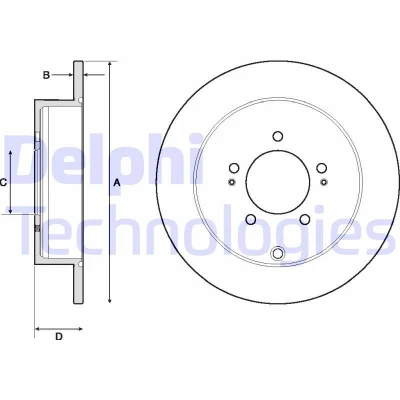 Billede af DELPHI BG4161C Bremseskiver 302 10 5 fuldstændigt coatet ubehandlet uden hjullejer, ABS sensorring MITSUBISHI: Outlander 2 SUV, Lancer 8