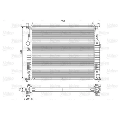 Billede af VALEO 701569 Radiator Aluminium 528 636 40 uden kølemiddelregulering Loddet køleripper MERCEDES BENZ: R klasse
