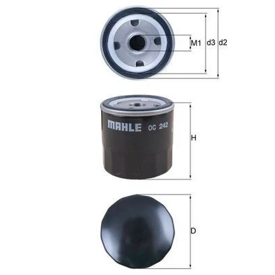 Billede af MAHLE ORIGINAL OC 242 Oliefilter Påskruet filter OPEL: Astra G CC, F Sedan, Caravan