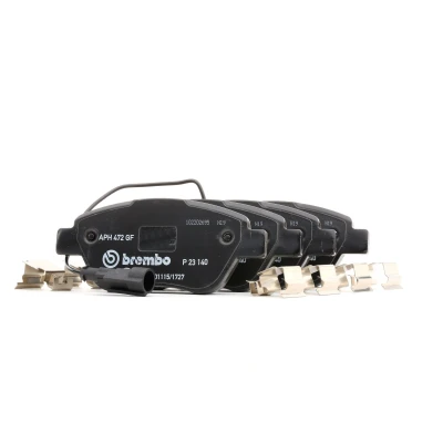 Billede af BREMBO P 23 140 Bremseklodser Inkl. slidadvarselskontakt med bremsecaliperskruer tilbehør FIAT: 500 Hatchback, Doblo I Stationcar, Qubo
