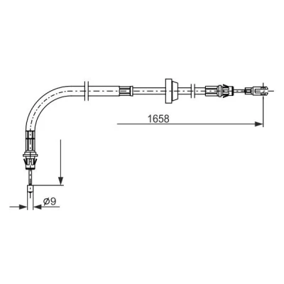 Billede af BOSCH 1 987 482 879 Håndbremsekabel 1658, 1422 FORD: Transit Mk6 Van