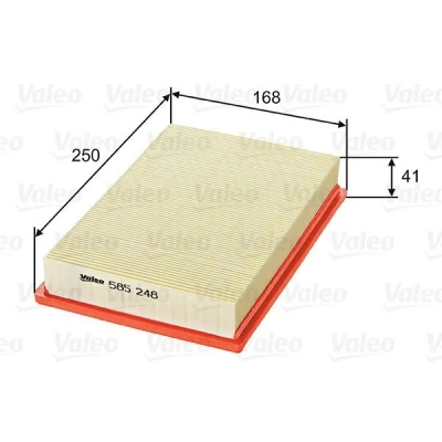 Billede af VALEO 585248 Luftfilter 41 168 250 Filterindsats HYUNDAI: ACCENT 2