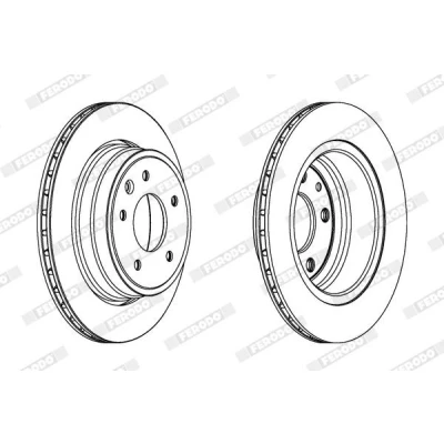 Billede af FERODO PREMIER DDF1004 Bremseskiver 305 20 5 120,6 ventileret olieret uden skruer JAGUAR: XJ Sedan, XK 8 Cabriolet