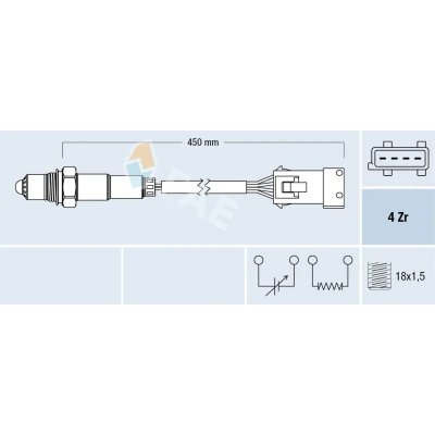 Billede af FAE 77433 Lambdasonde opvarmet Blå PEUGEOT: 208 I Hatchback, 207 508 SW, CITROËN: C4 Grand Picasso, C3 II, II Hatchback