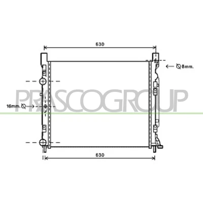 Billede af PRASCO ME750R002 Radiator Aluminium 560mm 489mm 23mm Mekanisk fuget køleripper