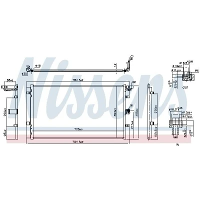 Billede af NISSENS 940902 Kondensator med tørrer Aluminium 725 R 134a