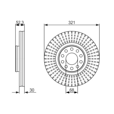 Billede af BOSCH 0 986 479 690 Bremseskiver 321 30 10 112 ventileret olieret VOLKSWAGEN: Passat B5 GP Sedan, Variant