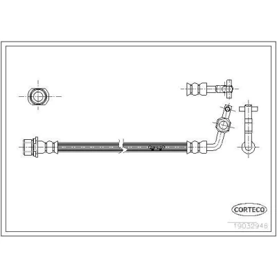 Billede af CORTECO 19032946 Bremseslange 305 TOYOTA: Land Cruiser 80, 100