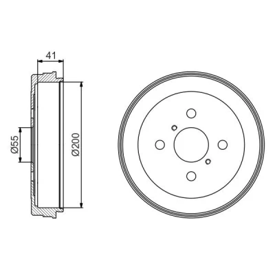Billede af BOSCH 0 986 477 199 Bremsetromler 233 bagaksel TOYOTA: Yaris I Hatchback