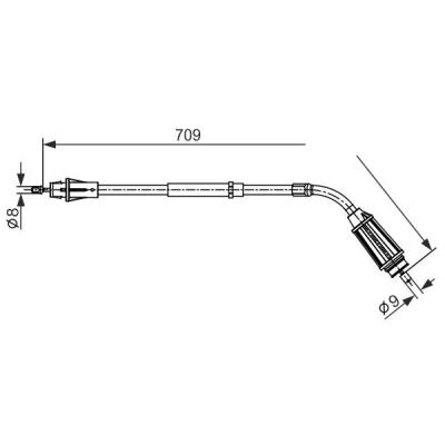 Billede af BOSCH 1 987 482 557 Håndbremsekabel 709mm VOLVO: S80 II (AS, 124) 1.6 DRIVe, 2.0 TDi, D D2, 3.2 Flexifuel AWD, T5, 2.5 T,