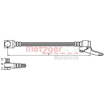 Billede af METZGER 4112545 Bremseslange 412 Banjo w/ bolt, M10x1 FORD: Transit Mk5 Bus