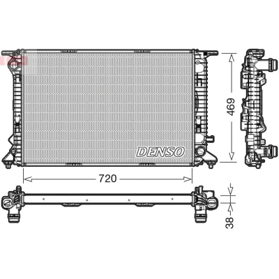 Billede af DENSO DRM02024 Radiator 720 469 38 AUDI: A4 B8 Avant, A5 Sportback, Sedan