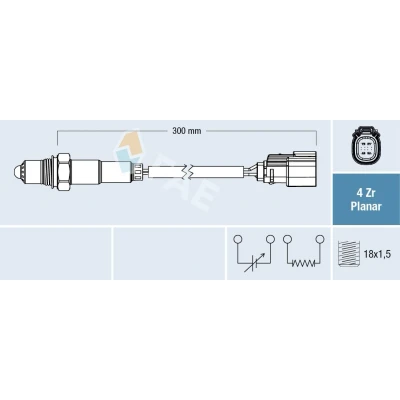 Billede af FAE 77782 Lambdasonde FORD: FIESTA 6, 6 Van