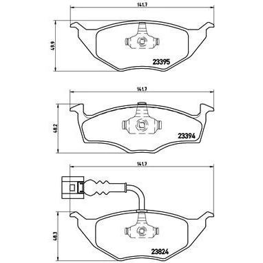Billede af BREMBO P 85 063 Bremseklodser Inkl. slidadvarselskontakt uden tilbehør AUDI: A2
